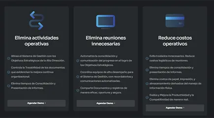 Ejemplos de mejoras con ISWO: elimina actividades operativas, reuniones innecesarias y reduce costos operativos